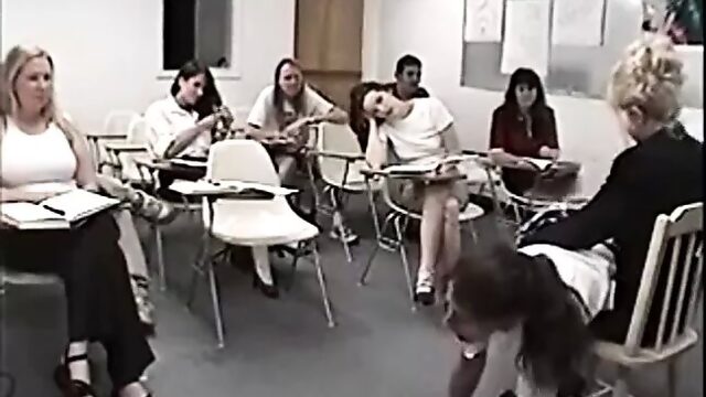 several girls spanked in satin panties